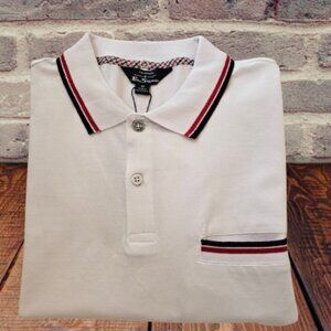 BEN SHERMAN MEN SHORT SLEEVE FRONT POCKET POLO SHIRT - SIZE MEDIUM